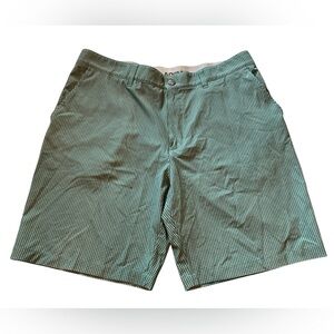 Adidas Men’s Golf Shorts Green White Gingham Polyester Blend Size 36
